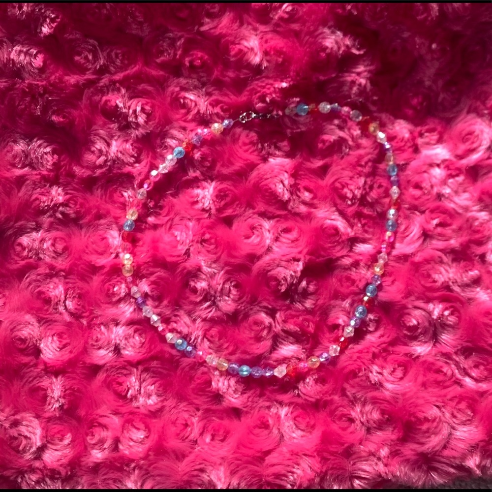 Homemade colorful bead necklace